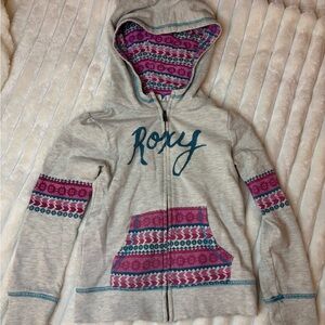 Roxy Kids Gray Jacket with Pink Accents